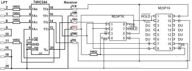 Простой программатор для spi серии m25pxx rom by bios5