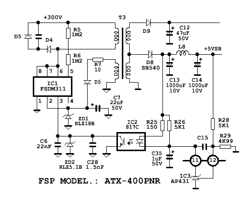 Блок питания FSP ATX-400PNR-I 400W