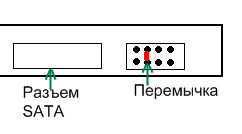 Перемычка на WD для режима SATA1